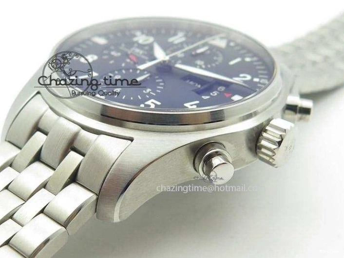 MIROTIME 0122 Minimalist Pilot Chrono 3777 43mm ZF 1:1 Best Edition Black Dial On SS Bracelet A 7364